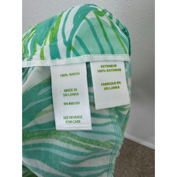 Lilly Pulitzer Green Tropical Leaf Print Shorts Women’s Size 00 - Picture 7 of 8